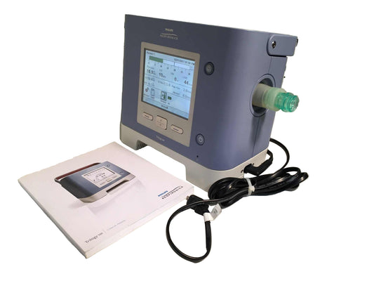 Certified refurbished Philips Respironics Trilogy 100 ventilator left view