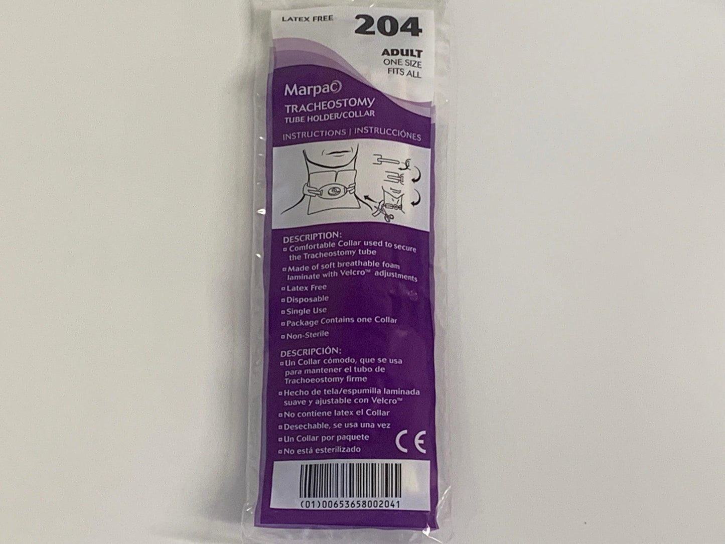 NEW 10PK Adult Marpac Tracheostomy Collar with Tube Holder Ref PN 204D - MBR Medicals
