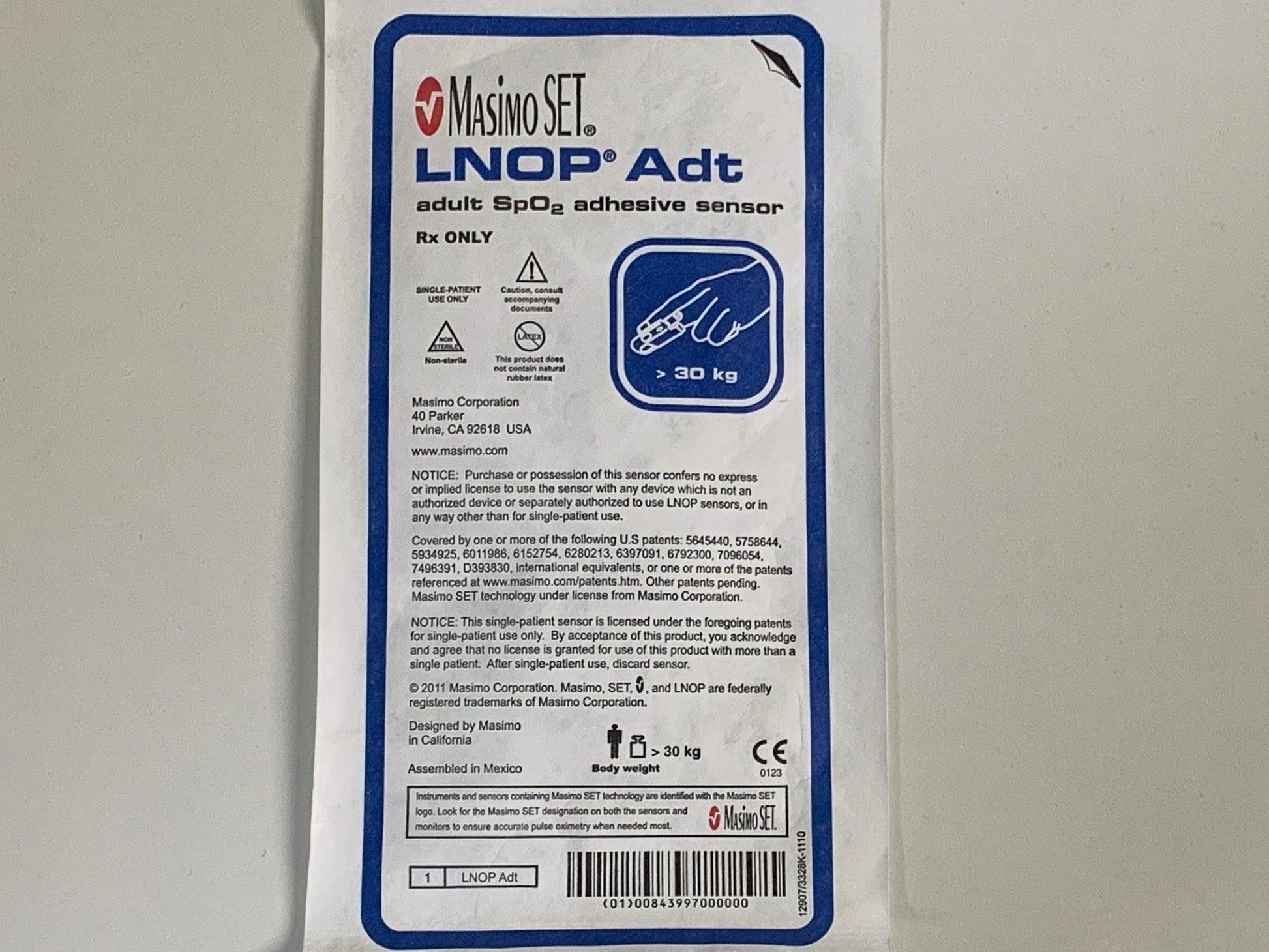 Lot of 2 New Adult SpO2 Adhesive Sensor LNOP Adt - MBR Medicals