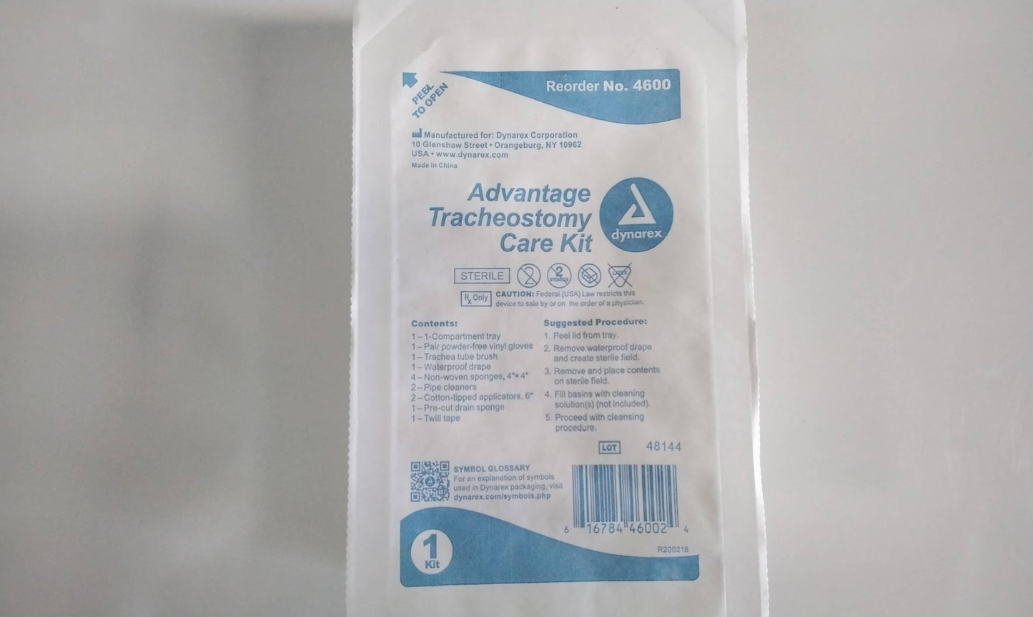 NEW Case of 20 Dynarex Advantage Tracheostomy Care Kit 4600 with Free Shipping - MBR Medicals