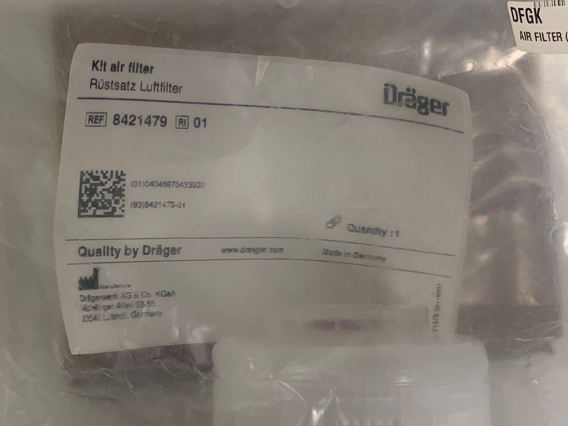 NEW Drager Air Filter Kit Ref PN 8421479 - MBR Medicals