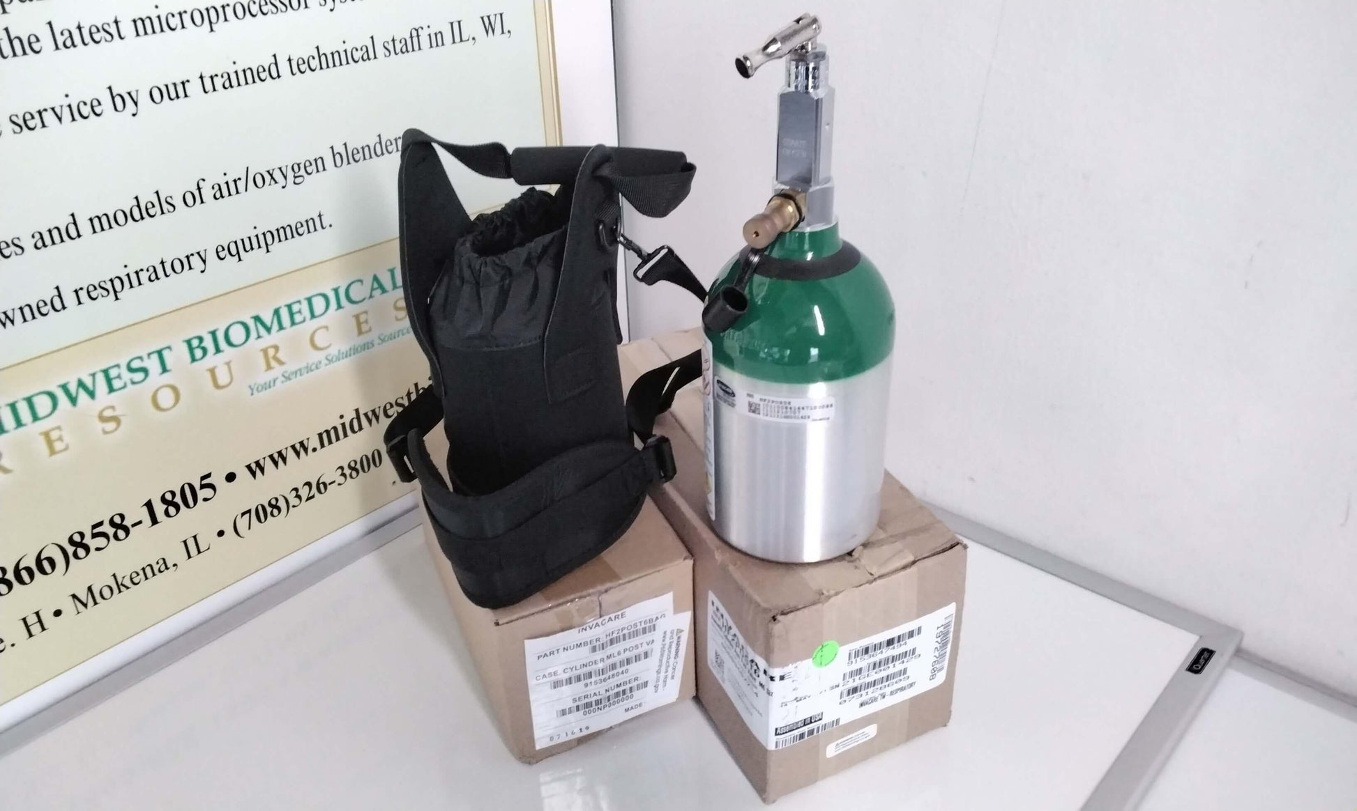 NEW Invacare ML6 Post Valve Oxygen Cylinder Tank and Carrying Bag HF2POST6KIT with Free Shipping and Warranty - MBR Medicals
