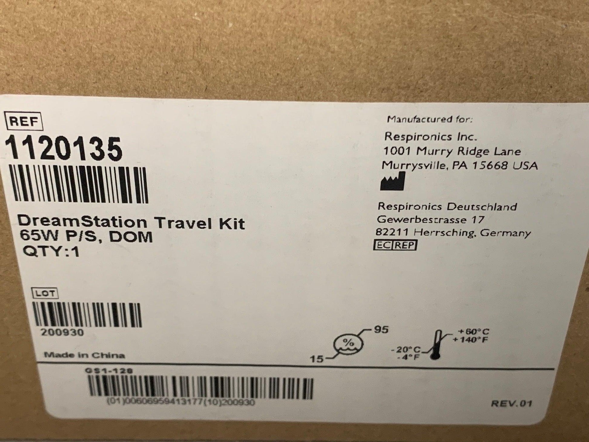 NEW Philips Respironics DreamStation PAP Travel Kit Ref PN 1120135 - MBR Medicals