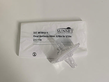 NEW Each Sunset Healthcare Suction Unit Bacteria Filter 3/8- 1/2 Inch BF3812-1 - MBR Medicals