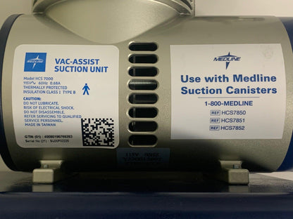 USED MedLine Vac-Assist Suction Aspirator Ref PN HCS7000 - MBR Medicals