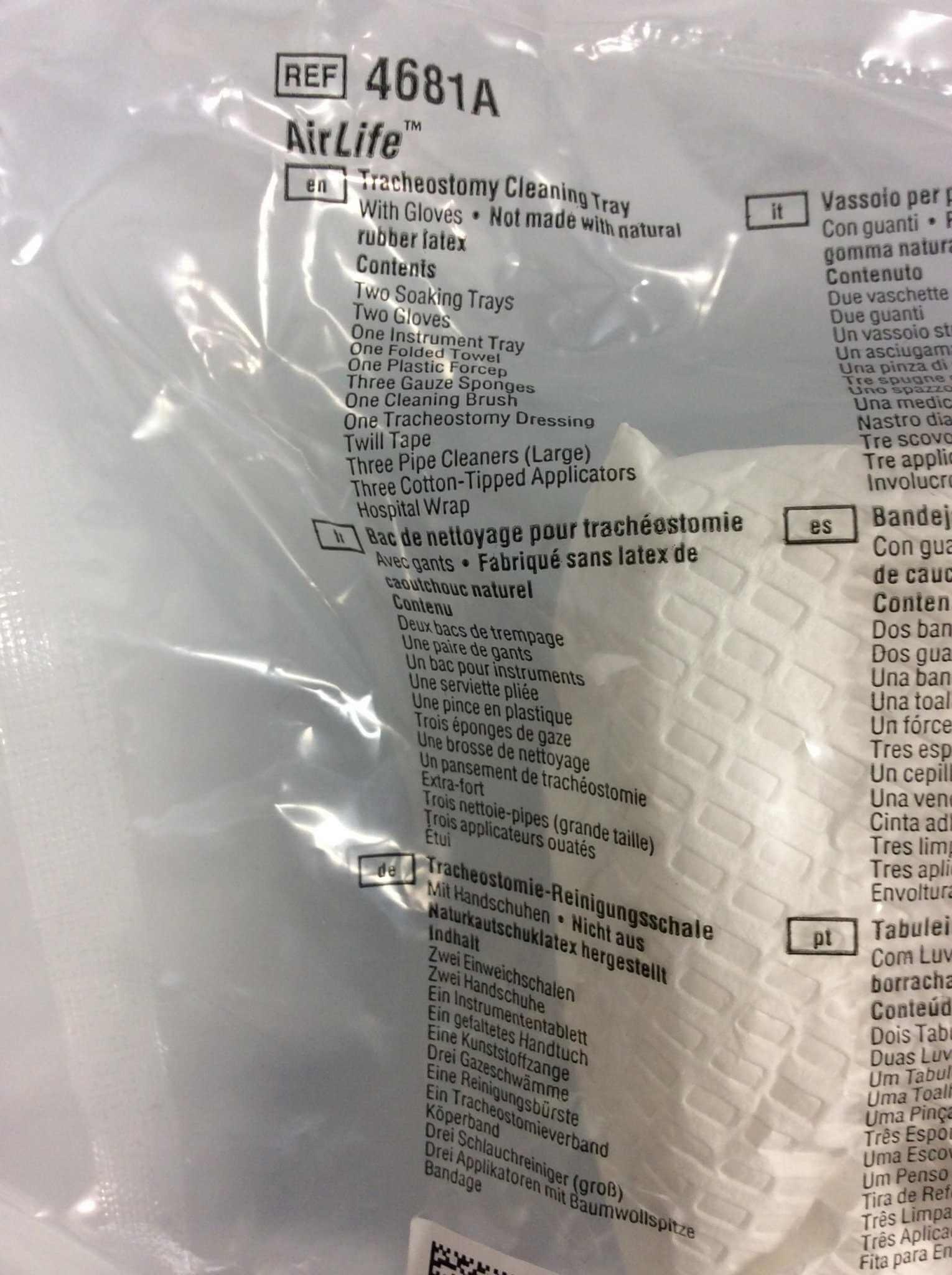Case of 20 NEW CareFusion AirLife Tracheostomy Cleaning Trays with Gloves 4681A - MBR Medicals