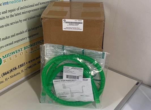 NEW 10PK Intersurgical Flextube 22mm Single Heated Wire Breathing System 2026035 - MBR Medicals