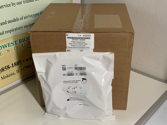NEW 10PK Philips Respironics Disposable Adult Heated Passive Patient Circuit 1073227 - MBR Medicals