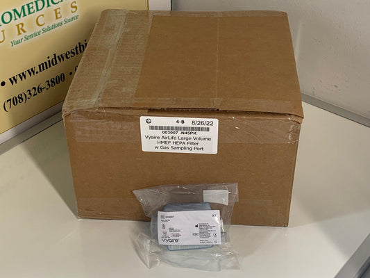 NEW 45PK Vyaire AirLife Large Volume HMEF HEPA Filter w Gas Sampling Port 003007 - MBR Medicals