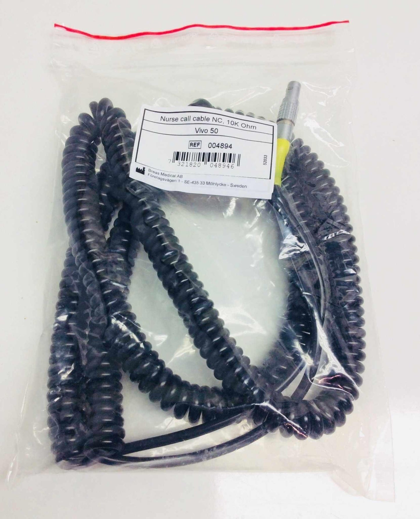 NEW Breas HDM Nurse Call Cable NC 10K OHM 004894 Warranty FREE Shipping - MBR Medicals