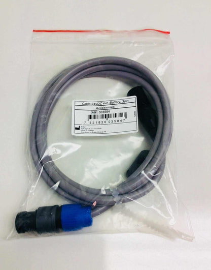 NEW Breas HDM Vivo 40 External DC Battery Cable 24V 3 Pin 003584 FREE Shipping Warranty - MBR Medicals