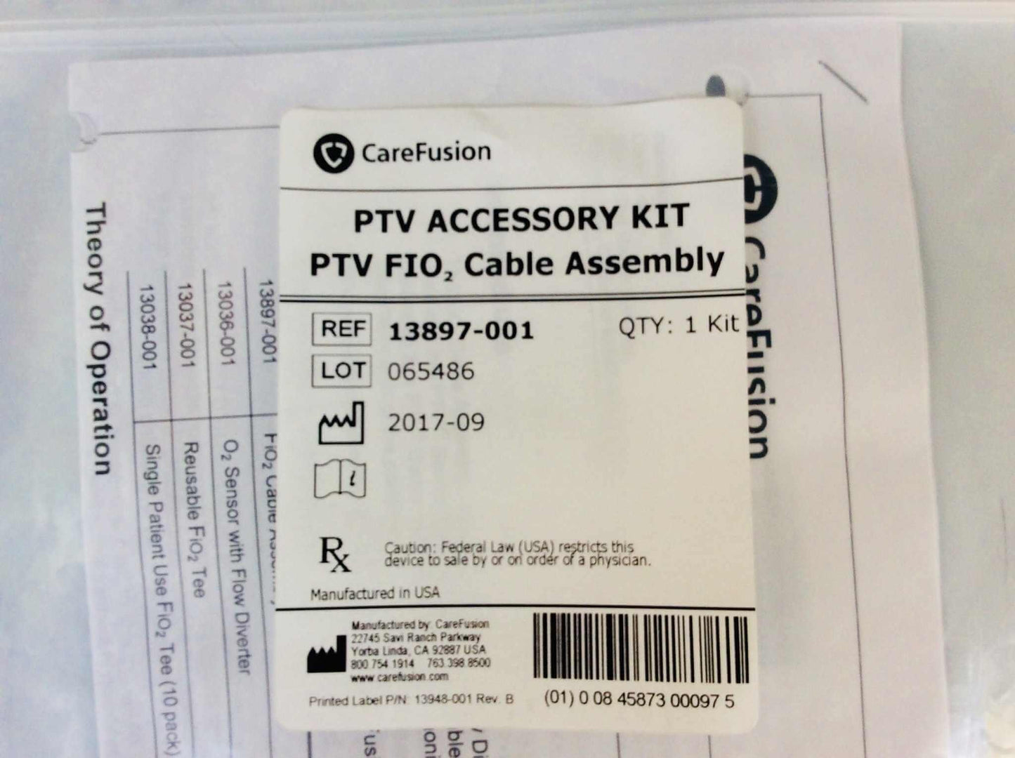 NEW CareFusion Vyaire ReVel EnVe PTV Accessory Kit PTV FIO2 Cable Assembly 13897-001 - MBR Medicals