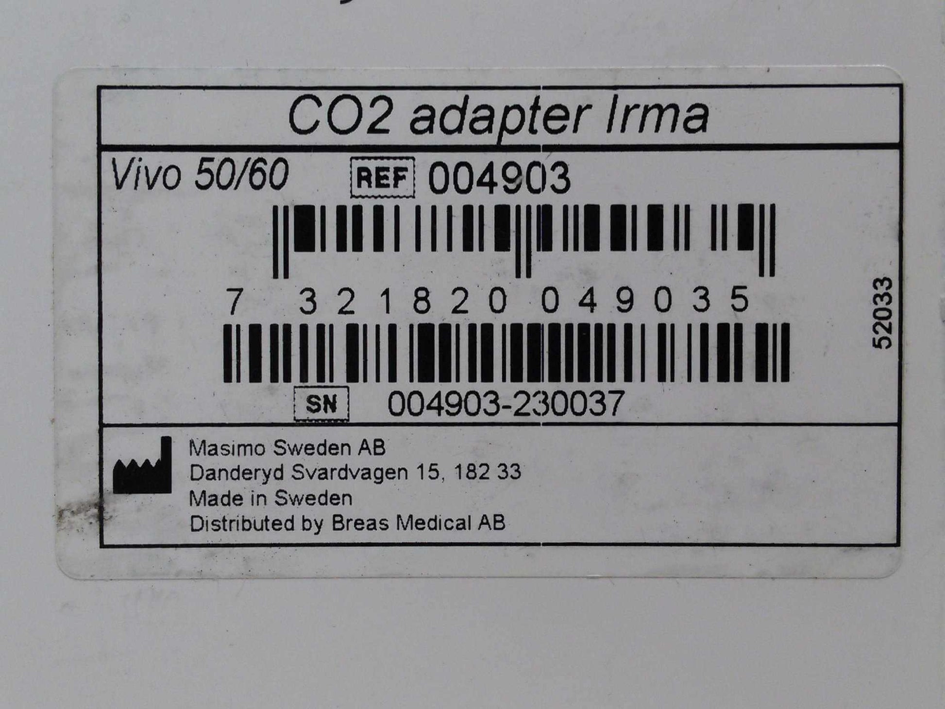 NEW Masimo IRMA CO2 Multigas Analyzer 200105 Breas HDM Vivo 50/60 004903 Warranty FREE Shipping - MBR Medicals