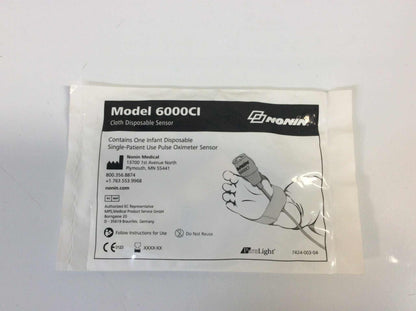 NEW Nonin PureLight Disposable Infant Pulse Oximeter Sensor 6000CI 7424-003-04 - MBR Medicals
