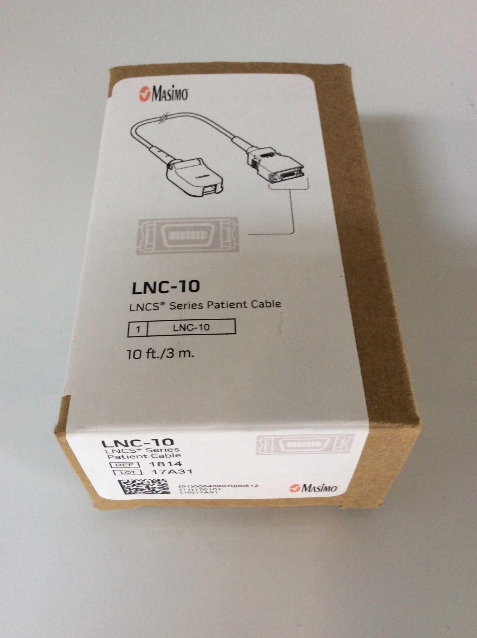 NEW Open Box Masimo LNC-10 LNCS Direct Connect SpO2 Cable 1814 - MBR Medicals