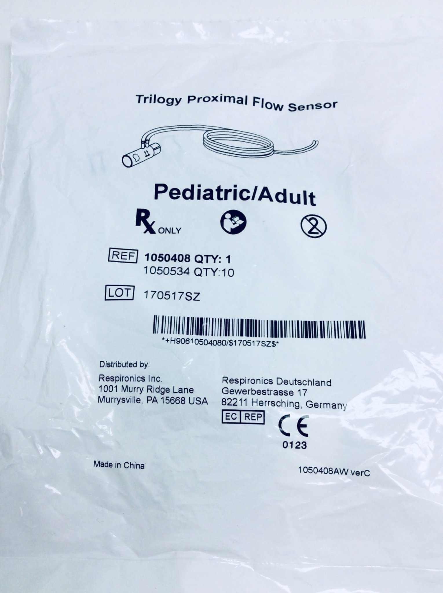 NEW Philips Respironics Trilogy Proximal Flow Sensor Pediatric Adult 1050408AW - MBR Medicals
