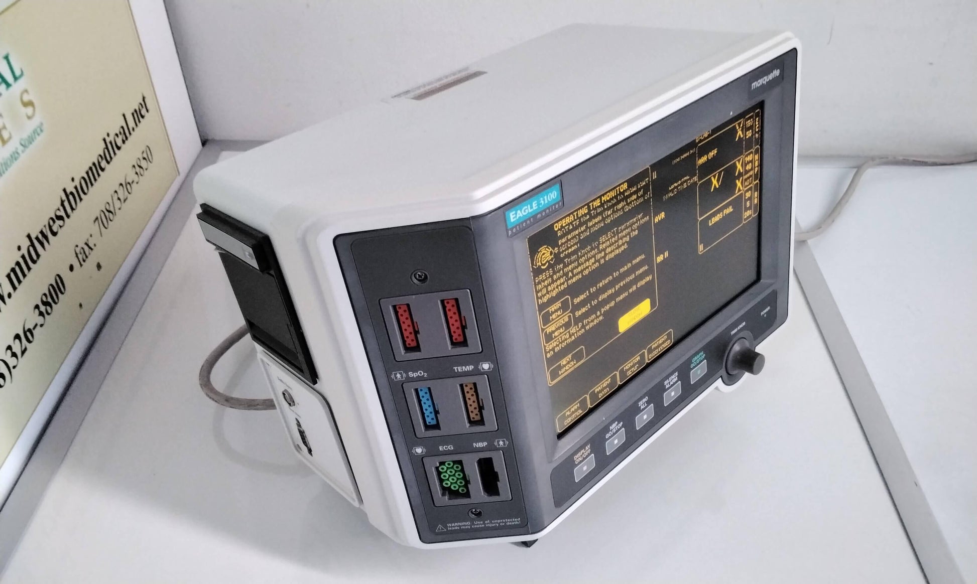 USED GE Marquette Eagle 3100 Patient Monitor with Free Shipping and Warranty - MBR Medicals