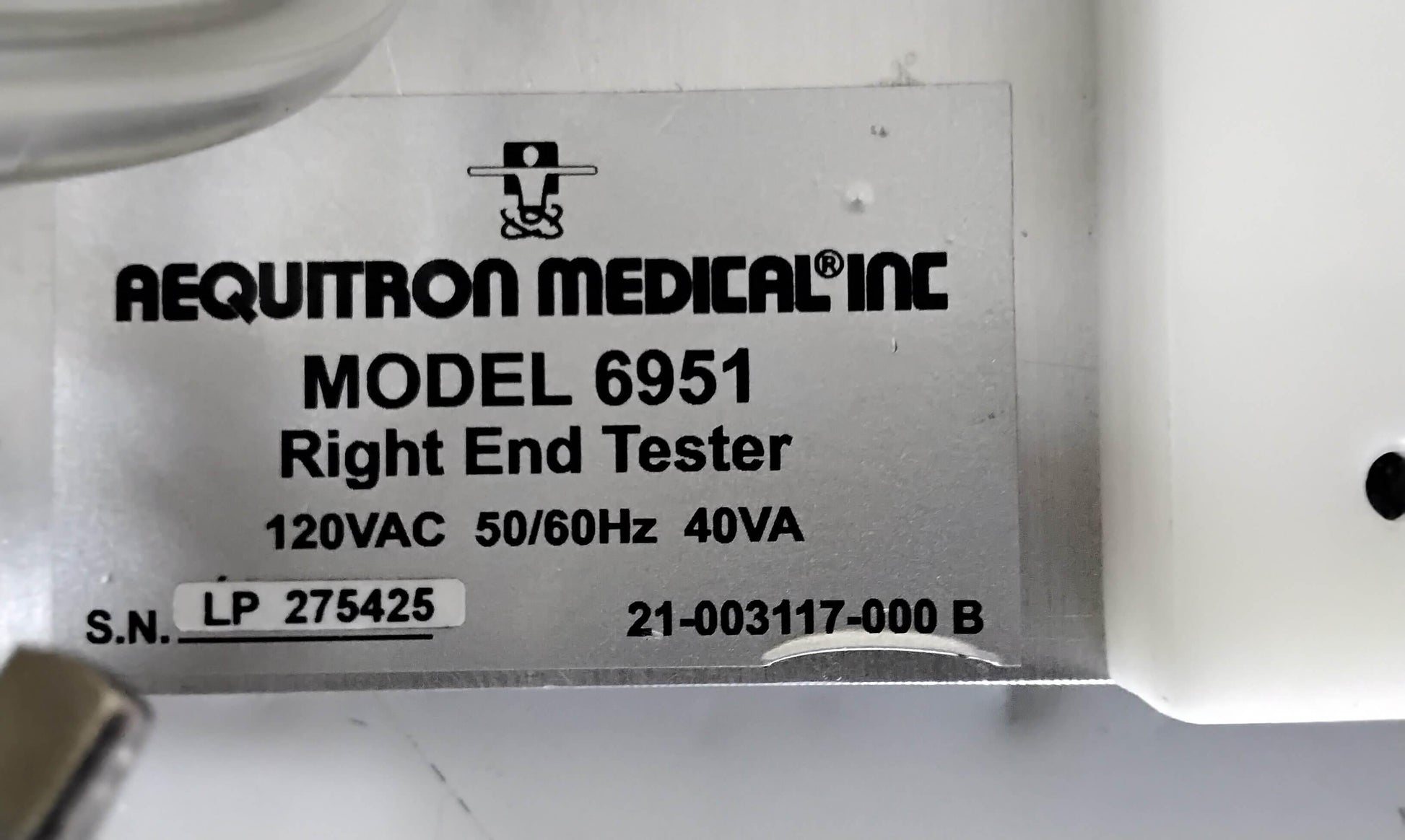 USED Aequitron Medical Right End Ventilator Tester 6951 - MBR Medicals